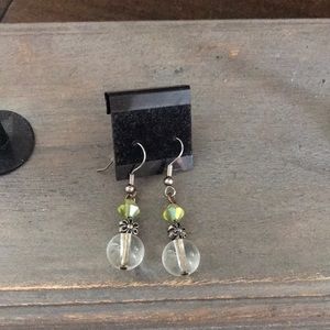 New Cute Green and Clear Drop Hook Earrings